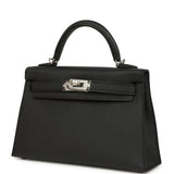 Hermes Kelly Sellier 20 Black Epsom Palladium Hardware