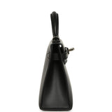 Hermes Kelly Sellier 20 "Cheval De Bois" Black and Multi Tadelakt Palladium Hardware