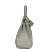 Hermes Kelly Retourne 25 Gris Perle Matte Alligator Gold Hardware