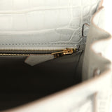 Hermes Kelly Retourne 25 Gris Perle Matte Alligator Gold Hardware