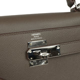 Pre-owned Hermes Kelly Sellier 28 Etain Epsom Palladium Hardware