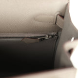 Pre-owned Hermes Kelly Sellier 28 Etain Epsom Palladium Hardware