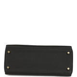 Hermes Kelly Retourne 28 Black Togo Brushed Gold Hardware