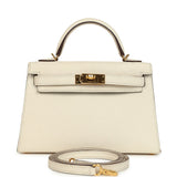 Pre-owned Hermes Special Order (HSS) Kelly Sellier 20 Nata Verso Chevre Mysore Gold Hardware