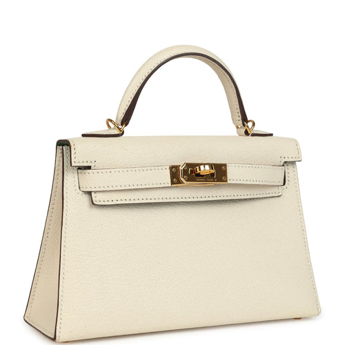 Pre-owned Hermes Special Order (HSS) Kelly Sellier 20 Nata Verso Chevre Mysore Gold Hardware