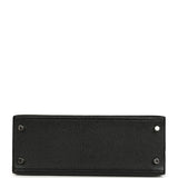Pre-owned Hermes Special Order (HSS) Kelly Sellier 25 Black Verso Chevre Mysore Brushed Palladium Hardware
