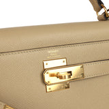 Pre-owned Hermes Kelly Sellier 28 Trench Epsom Gold Hardware