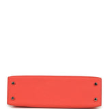 Pre-owned Hermes Kelly Sellier 20 Rose Texas Epsom Palladium Hardware