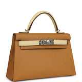 Hermes Kelly Sellier 20 Sesame Madame and Vanille Matte Alligator Touch Palladium Hardware