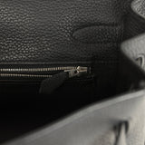 Vintage Hermes Shoulder Kelly 42 JPG Black Clemence Palladium Hardware