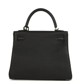 Hermes Kelly Retourne 25 Black Togo Palladium Hardware