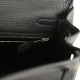 Hermes Kelly Retourne 25 Black Togo Palladium Hardware