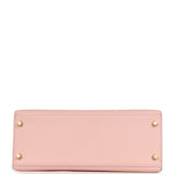 Pre-owned Hermes Special Order (HSS) Kelly Sellier 28 Rose Sakura and Etoupe Chevre Gold Hardware