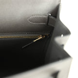 Pre-owned Hermes Kelly Sellier 28 Graphite Madame Gold Hardware