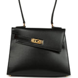 Hermes Kelly Sellier En Desordre 20 Black Box Gold Hardware
