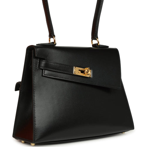 Hermes Kelly Sellier En Desordre 20 Black Box Gold Hardware