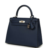 Hermes Kelly Sellier 25 Bleu Navy Epsom Electrum Hardware