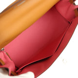 Pre-owned Hermes Kelly Retourne 28 Caramel Verso Evercolor Palladium Hardware