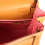 Pre-owned Hermes Kelly Retourne 28 Caramel Verso Evercolor Palladium Hardware
