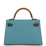 Hermes Kelly Sellier 20 Tri-color Blue Jean, Sesame and Ecorce Epsom Palladium Hardware