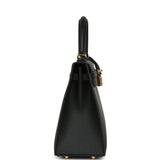 Hermes Kelly Sellier 25 Black Epsom Gold Hardware