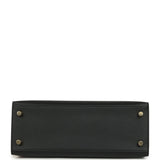 Hermes Kelly Sellier 25 Black Epsom Gold Hardware