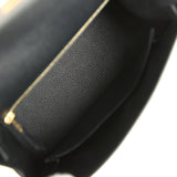 Hermes Kelly Sellier 25 Black Epsom Gold Hardware