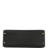 Pre-owned Hermes Kelly Sellier 28 Black Epsom Gold Hardware