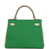 Pre-owned Hermes Special Order (HSS) Kelly Retourne 28 Bambou and Craie Togo Brushed Gold Hardware