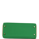 Pre-owned Hermes Special Order (HSS) Kelly Retourne 28 Bambou and Craie Togo Brushed Gold Hardware