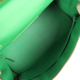 Pre-owned Hermes Special Order (HSS) Kelly Retourne 28 Bambou and Craie Togo Brushed Gold Hardware