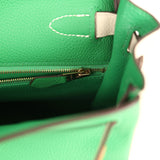 Pre-owned Hermes Special Order (HSS) Kelly Retourne 28 Bambou and Craie Togo Brushed Gold Hardware