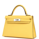 Hermes Kelly Sellier 20 Jaune Mango Epsom Palladium Hardware