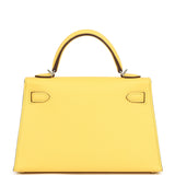 Hermes Kelly Sellier 20 Jaune Mango Epsom Palladium Hardware