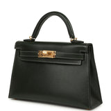 Hermes Kelly Sellier 20 Vert Fonce Box Gold Hardware