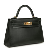 Hermes Kelly Sellier 20 Vert Fonce Box Gold Hardware