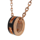 Hermes Mini Pop H Pendant Necklace Black Enamel Lacquered Rose Gold Hardware