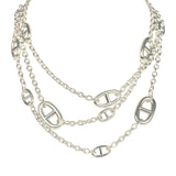 Hermes Farandole Rope Necklace 120cm Sterling Silver Hardware