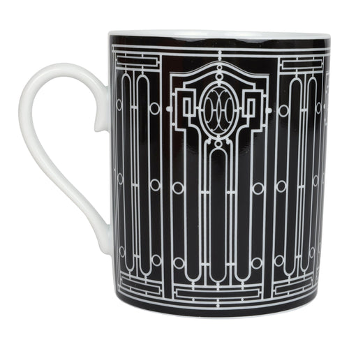 Hermes "H Deco" Black/White Porcelain Mug N°2