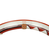 Hermes Medium "Tressages Equestres" Orange, White and Blue Porcelain Hollow Plate Set of 2