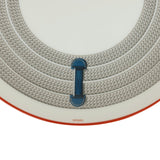 Hermes "Tressages Equestres" Orange, White and Blue Porcelain Dessert Plate Set of 2