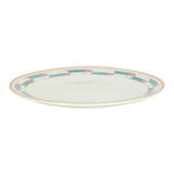 Hermes En Contrepoint White, Pink, Green Porcelain Bread and Butter Plate Set of 2