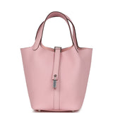 Hermes Picotin Lock 18 Rose Sakura Clemence Palladium Hardware