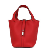 Hermes Picotin Lock 18 Rouge Radieux Clemence Palladium Hardware
