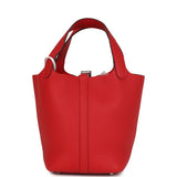 Hermes Picotin Lock 18 Rouge Radieux Clemence Palladium Hardware