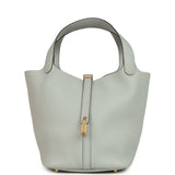 Hermes Picotin Lock 22 Bleu Glacier Clemence Gold Hardware