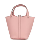 Hermes Picotin Lock 18 Rose Sakura Clemence Palladium Hardware