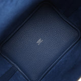 Hermes Picotin Lock 18 Bleu Tie Clemence Palladium Hardware