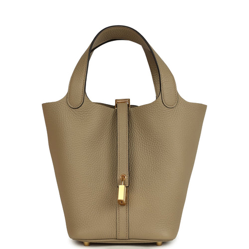 Hermes Picotin Lock 18 Beige Marfa Clemence Gold Hardware