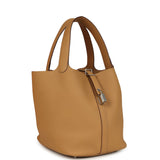 Hermes Picotin Lock 22 Biscuit Clemence Palladium Hardware